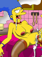 Marge simpson in a naughty threesome!