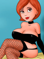 Lustful lilo jumping on a dildo stuck to a stool in a cool porn comics